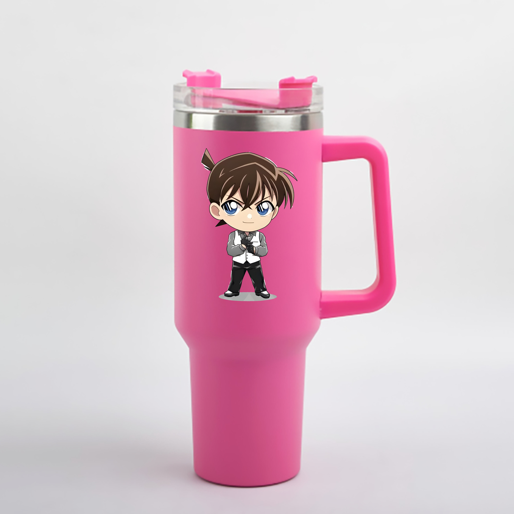 （画像用） 名探偵コナン 江戸川 コナン Detective Conan Conan Edogawa 1200mL車用タンブラー - クリスタルステッカー（プラスチックストロー付き）
